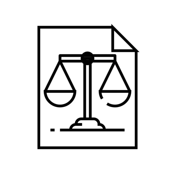 Law balance line icon, concept sign, outline vector illustration, linear symbol. — Wektor stockowy