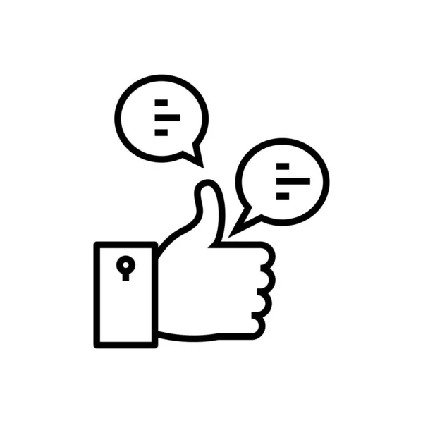 Marks and comments line icon, concept sign, outline vector illustration, linear symbol. — ストックベクタ