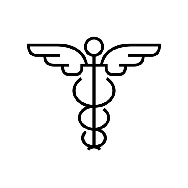 Medizinliniensymbol, Konzeptzeichen, Umrissvektorillustration, lineares Symbol. — Stockvektor