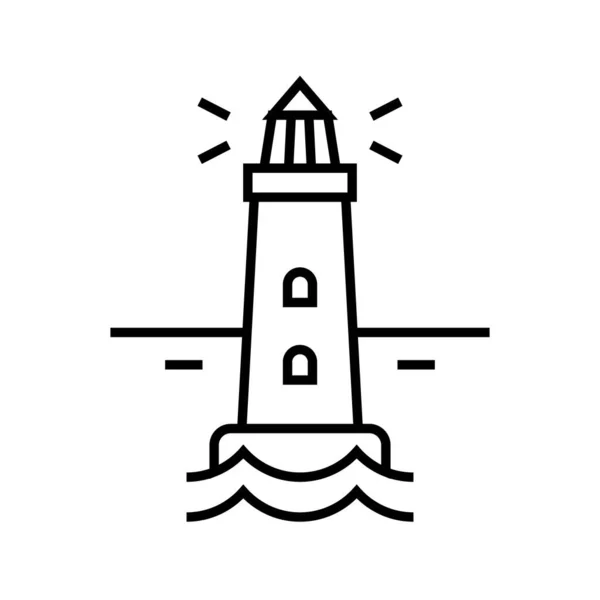 Значок лінії маяка, знак концепції, контурна векторна ілюстрація, лінійний символ . — стоковий вектор