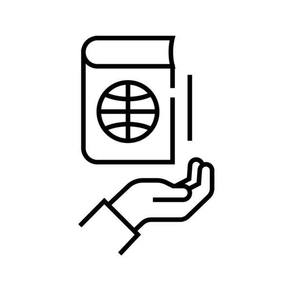 Law support line icon, concept sign, outline vector illustration, linear symbol. — Stok Vektör