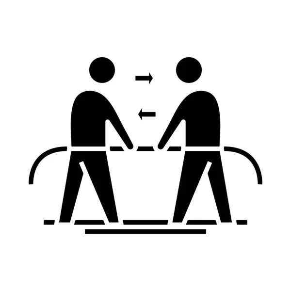 Collaboration icône noire, illustration de concept, symbole plat vectoriel, signe de glyphe . — Image vectorielle