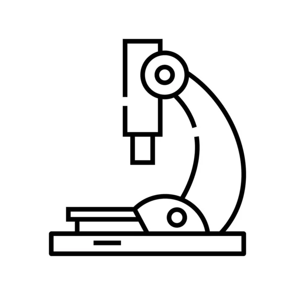 Ícone da linha do microscópio, signo do conceito, ilustração do vetor do esboço, símbolo linear . —  Vetores de Stock