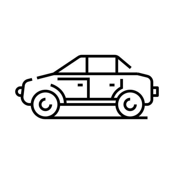 Icono de línea Jeep, signo de concepto, ilustración de vectores de contorno, símbolo lineal . — Vector de stock