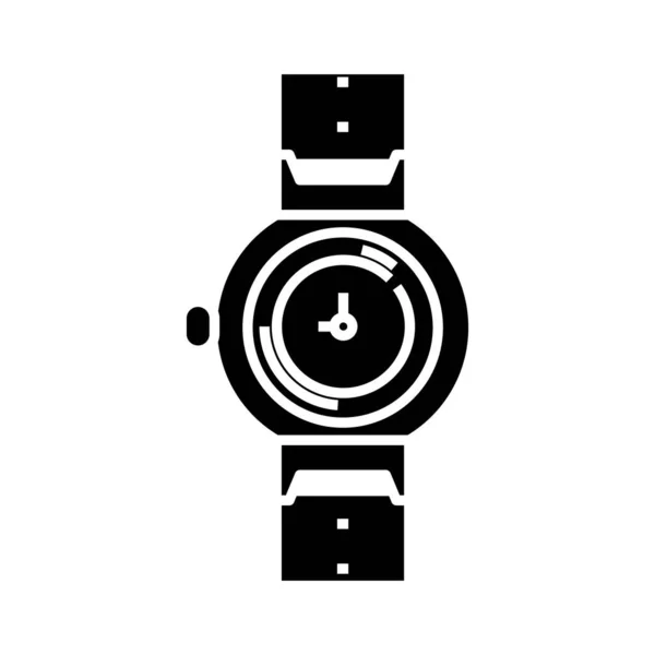 Relógio conjunto ícone preto, ilustração conceito, símbolo plano vetorial, sinal de glifo . — Vetor de Stock
