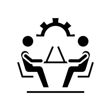 Creating plans black icon, concept illustration, vector flat symbol, glyph sign.