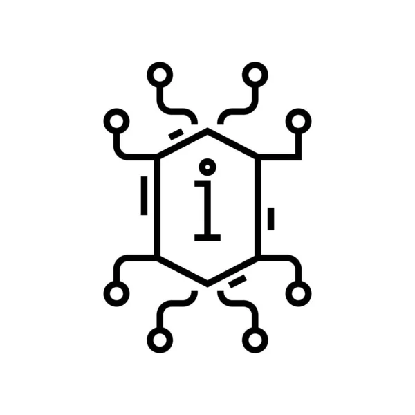 Intellegence Liniensymbol, Konzeptzeichen, Umrissvektorillustration, lineares Symbol. — Stockvektor