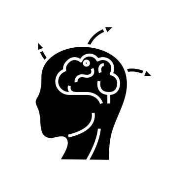 Yaratıcı zihin simgesi, konsept illüstrasyon, vektör düz sembol, kabartma işareti.