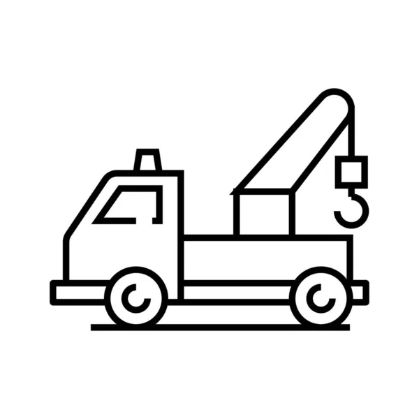 Mechanisches Liniensymbol, Konzeptzeichen, Umrissvektorillustration, lineares Symbol. — Stockvektor