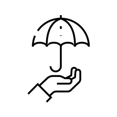 Yasa koruma çizgisi simgesi, kavram işareti, taslak vektör çizimi, doğrusal sembol.