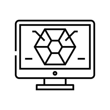 Pazar göstergeleri çizgi simgesi, kavram işareti, dış hatlar vektör çizimi, doğrusal sembol.