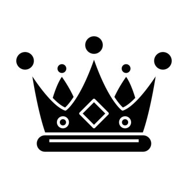 Crown siyah simgesi, konsept illüstrasyon, vektör düz sembol, kabartma işareti.