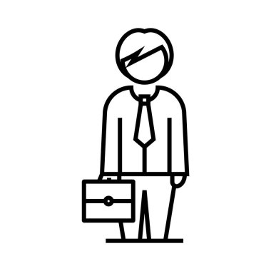 Yönetici satırı simgesi, konsept işareti, özet vektör çizimi, doğrusal sembol.