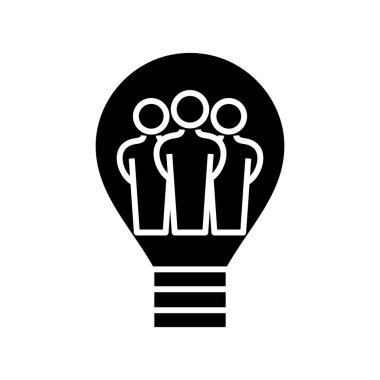 Collective task black icon, concept illustration, vector flat symbol, glyph sign.