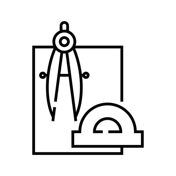 Tworzenie ikony linii projektu, znak koncepcyjny, ilustracja wektora zarysu, symbol liniowy. — Wektor stockowy