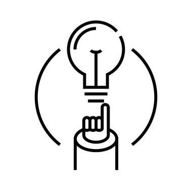 Muhteşem çizgi simgesi, kavram işareti, ana hatlı vektör çizimi, doğrusal sembol.