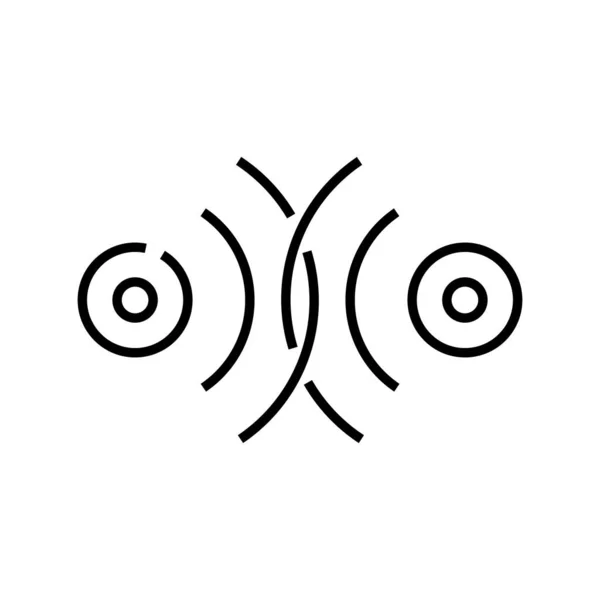 Εικονίδιο γραμμής αλληλεπιδράσεων, σύμβολο έννοιας, εικονογράφηση διανύσματος περιγράμματος, γραμμικό σύμβολο. — Διανυσματικό Αρχείο