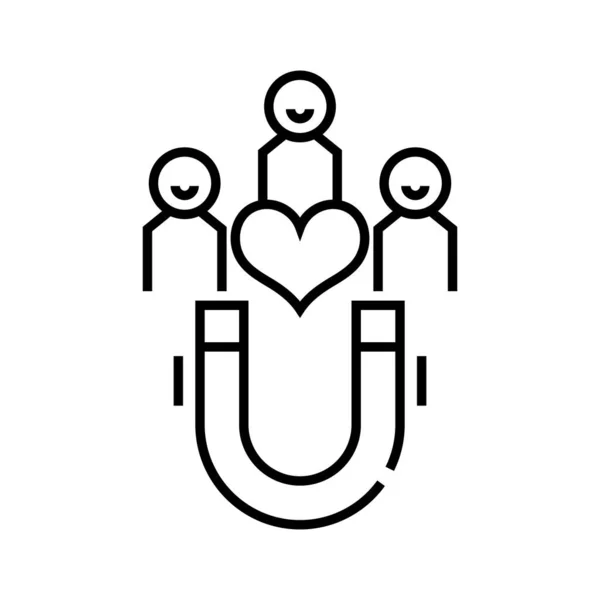 Icono de línea de marketing de plomo, signo de concepto, ilustración del vector de contorno, símbolo lineal . — Vector de stock