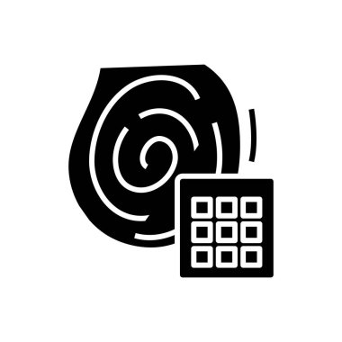 Veri simgesi, konsept illüstrasyon, vektör düz sembol, kabartma işareti.