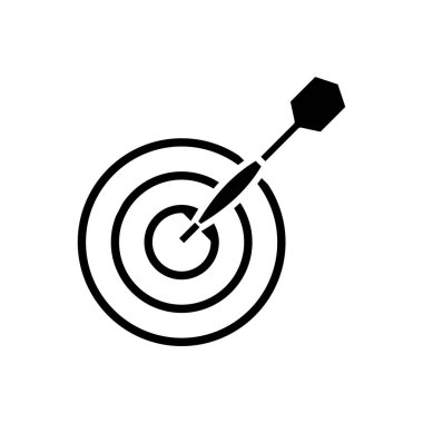 Dart oyunu simgesi, konsept illüstrasyon, vektör düz sembol, kabartma işareti.