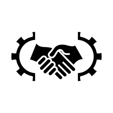 İşbirliği simgesi, konsept illüstrasyon, vektör düz sembol, kabartma işareti.