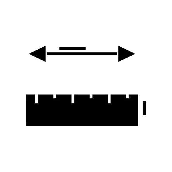 Dimenciones icono negro, concepto de ilustración, vector de símbolo plano, signo de glifo . — Archivo Imágenes Vectoriales