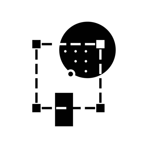 Bewerkbaar object zwart icoon, conceptillustratie, vector plat symbool, teken van het teken glyph. — Stockvector