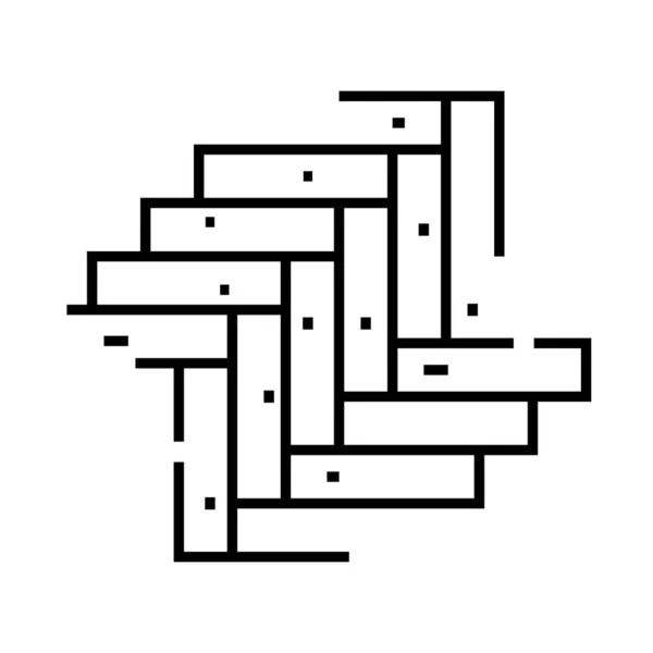 Icono de línea de patrón de parquet, signo de concepto, ilustración de vectores de contorno, símbolo lineal . — Vector de stock