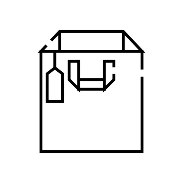 Imballaggio icona della linea della borsa, segno concettuale, illustrazione vettoriale del contorno, simbolo lineare . — Vettoriale Stock