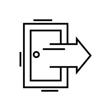 Açık alan çizgisi simgesi, kavram işareti, dış hat vektör çizimi, doğrusal sembol.