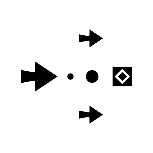 Vägbeskrivning svart ikon, begrepp illustration, vektor platt symbol, glyf tecken. — Stock vektor