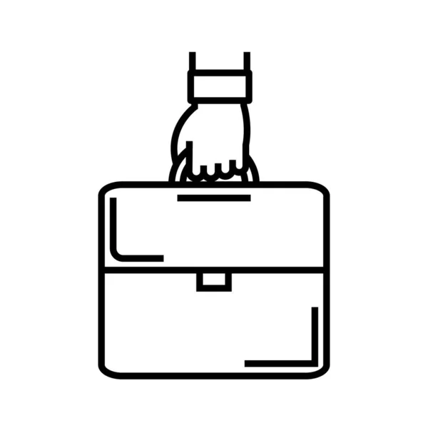Irodai bőrönd vonal ikon, fogalom jel, körvonalvektor illusztráció, lineáris szimbólum. — Stock Vector