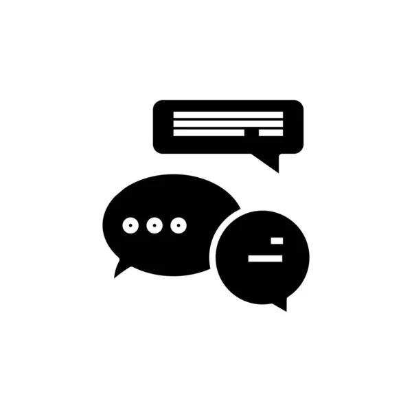Discussion icône noire, illustration de concept, symbole plat vectoriel, signe de glyphe . — Image vectorielle
