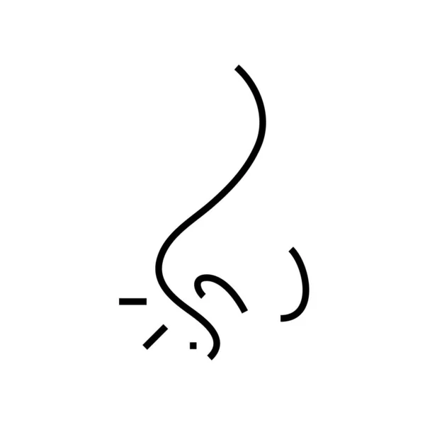 Icona della linea della malattia del naso, segno concettuale, illustrazione vettoriale del contorno, simbolo lineare . — Vettoriale Stock