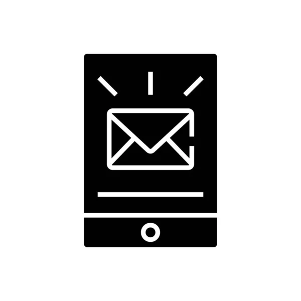 Carta de correo electrónico icono negro, concepto de ilustración, vector de símbolo plano, signo de glifo . — Vector de stock