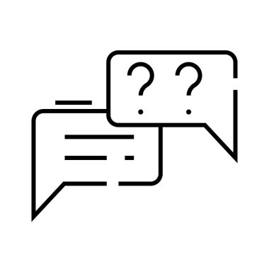 Çevrimiçi ileti satırı simgesi, konsept işareti, özet vektör çizimi, doğrusal sembol.