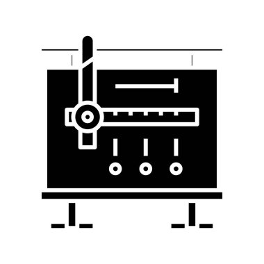 Boyut masası simgesi, konsept illüstrasyon, vektör düz sembol, kabartma işareti.