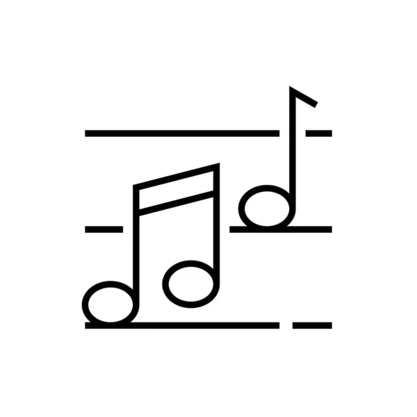 Notas de música ícone de linha, sinal de conceito, ilustração do vetor de contorno, símbolo linear . — Vetor de Stock