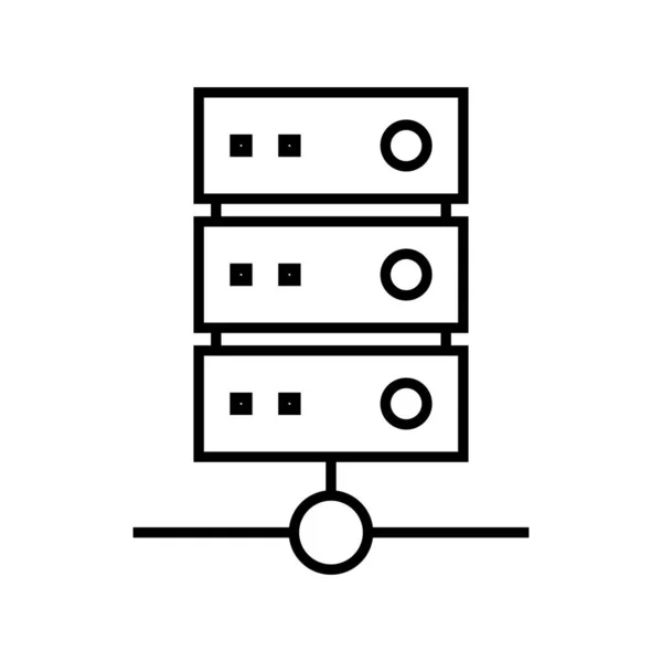 Icône de ligne de serveur de données réseau, signe conceptuel, illustration vectorielle de contour, symbole linéaire . — Image vectorielle