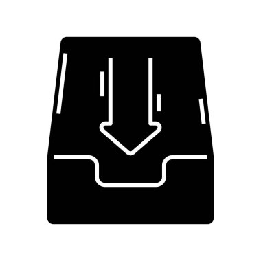 Belge dosyası siyah simge, konsept illüstrasyon, vektör düz sembol, kabartma işareti.