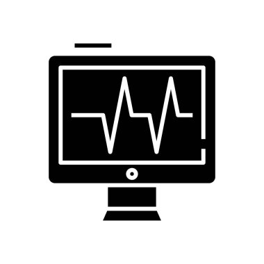 Diagram black icon, concept illustration, vector flat symbol, glyph sign.