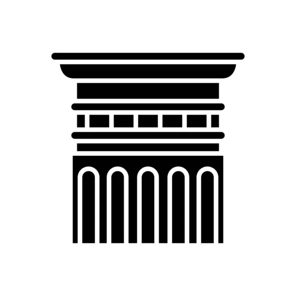 Ícone preto da ordem dórica, ilustração do conceito, símbolo liso do vetor, sinal do glifo . — Vetor de Stock