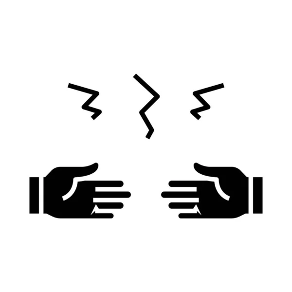 Disconnection black icon, concept illustration, vector flat symbol, glyph sign. — ストックベクタ