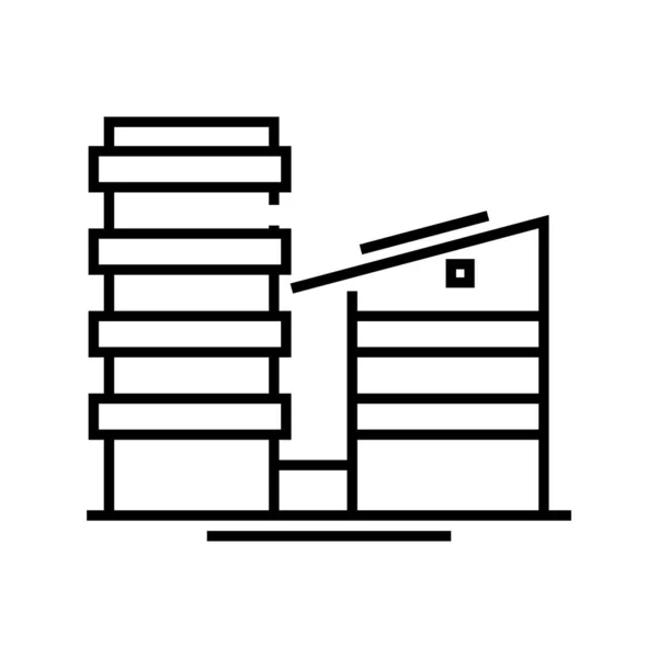 Office centre line icon, concept sign, outline vector illustration, linear symbol. — Stockvector