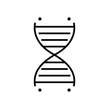 Dna chain black icon, concept illustration, vector flat symbol, glyph sign.