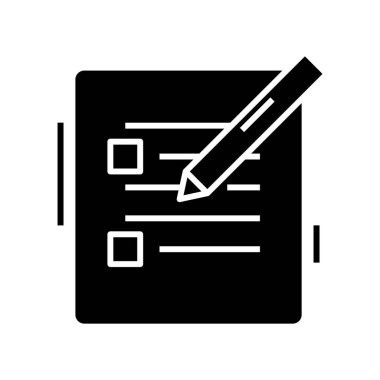 Edit plans black icon, concept illustration, vector flat symbol, glyph sign.