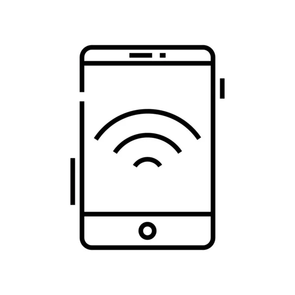 Mobile notification line icon, concept sign, outline vector illustration, linear symbol. — Διανυσματικό Αρχείο