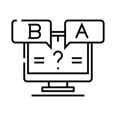 Online translation line icon, concept sign, outline vector illustration, linear symbol.