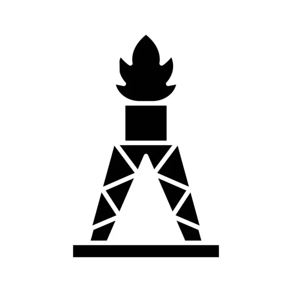 Drilling rig black icon, concept illustration, vector flat symbol, glyph sign. — Stockový vektor