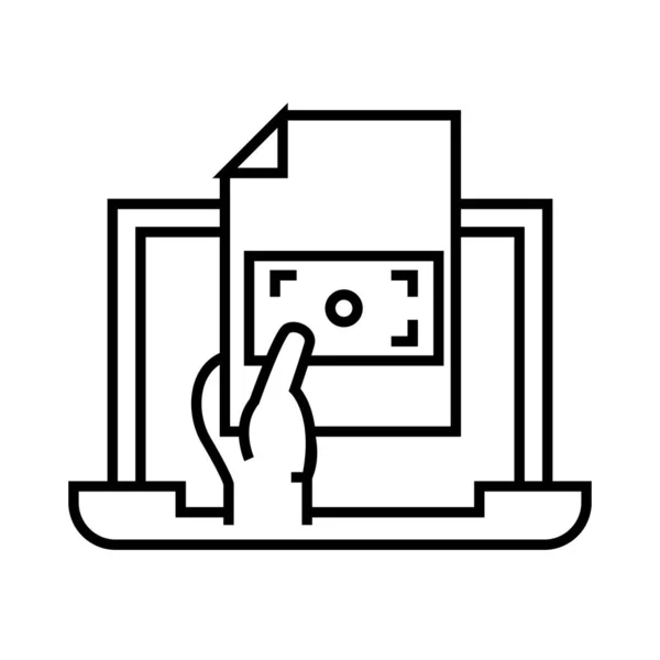 Online bills line icon, concept sign, outline vector illustration, linear symbol. — 图库矢量图片